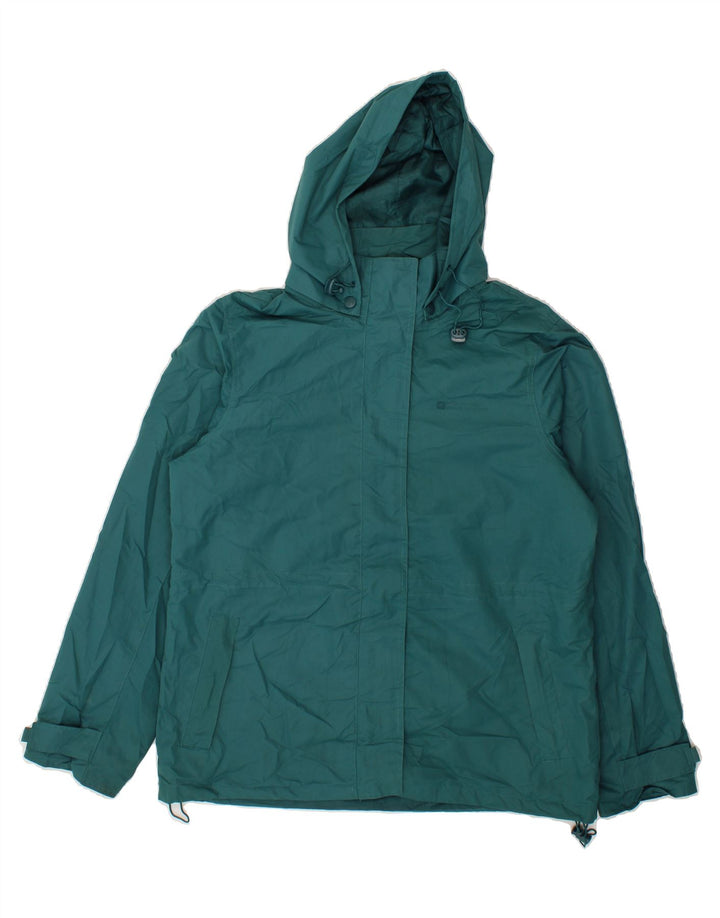 MOUNTAIN WAREHOUSE Womens Hooded Rain Jacket UK 14 Large Green Polyester Vintage Mountain Warehouse and Second-Hand Mountain Warehouse from Messina Hembry 