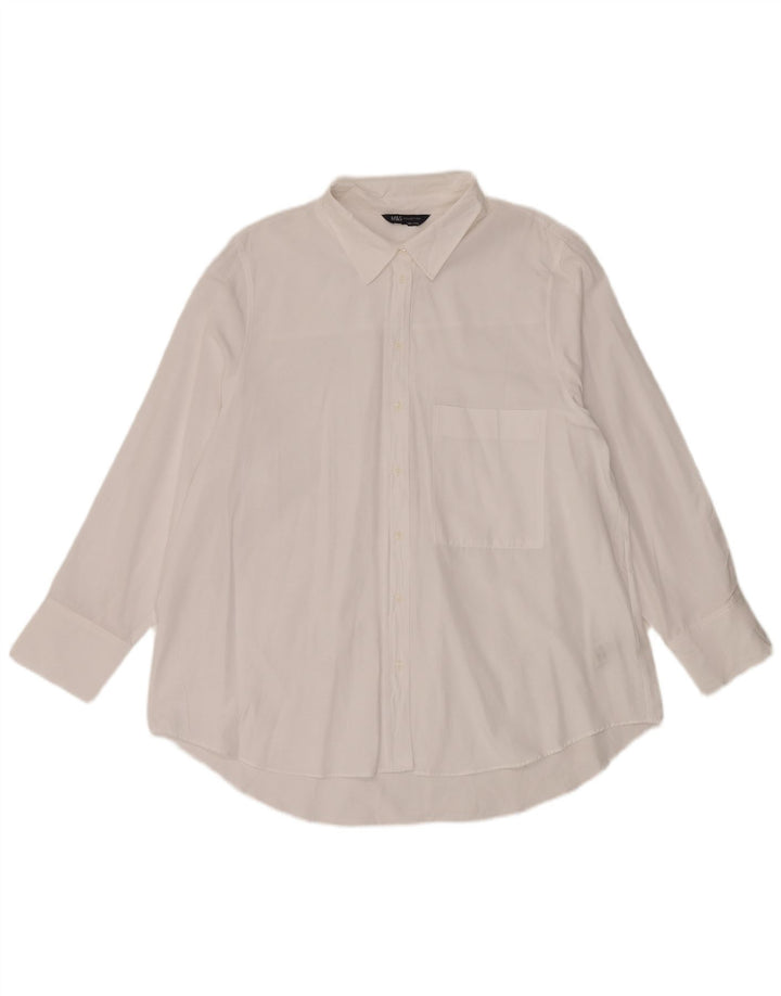 Camicia oversize da donna Marks & Spencer UK 18 XL cotone bianco