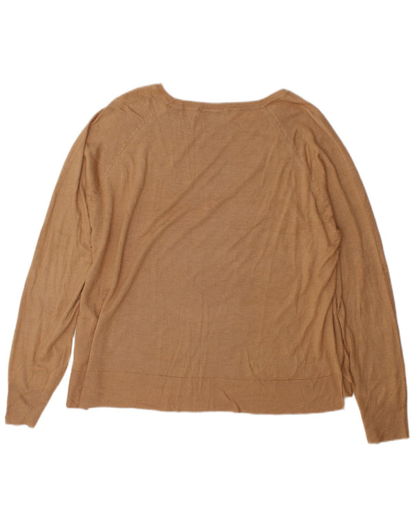 Maglione Zara da donna con scollo a barca UK 18 XL viscosa marrone