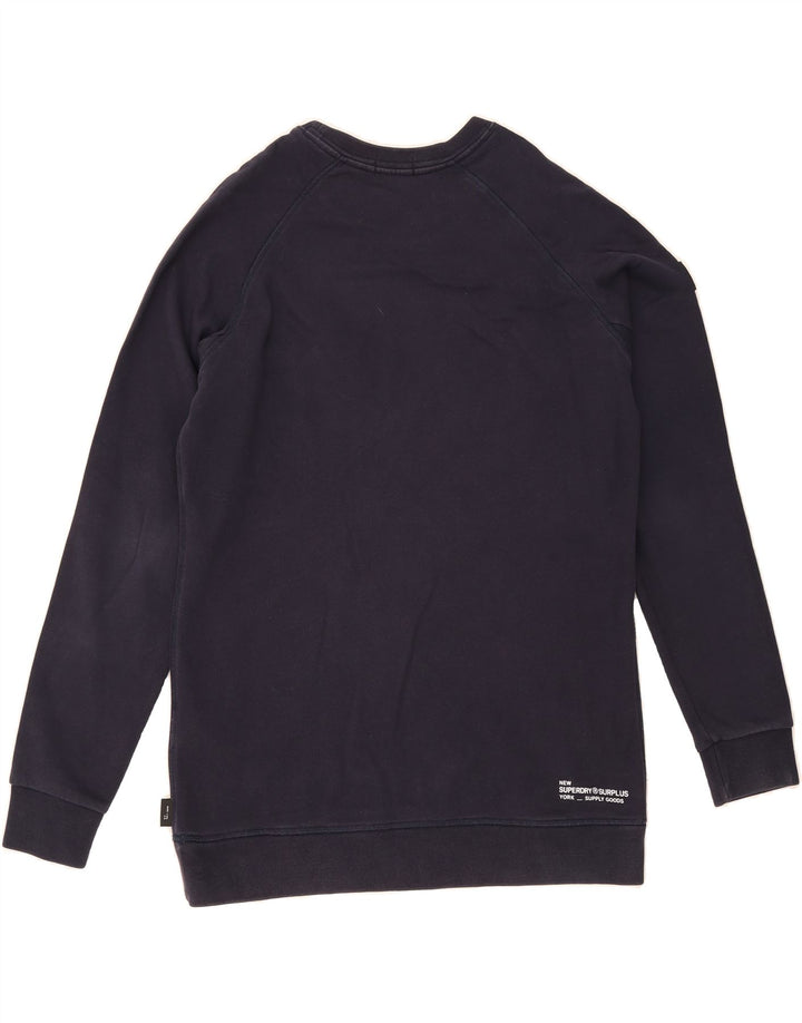 SUPERDRY Mens Graphic Sweatshirt Jumper XL Navy Blue Cotton Vintage Superdry and Second-Hand Superdry from Messina Hembry 