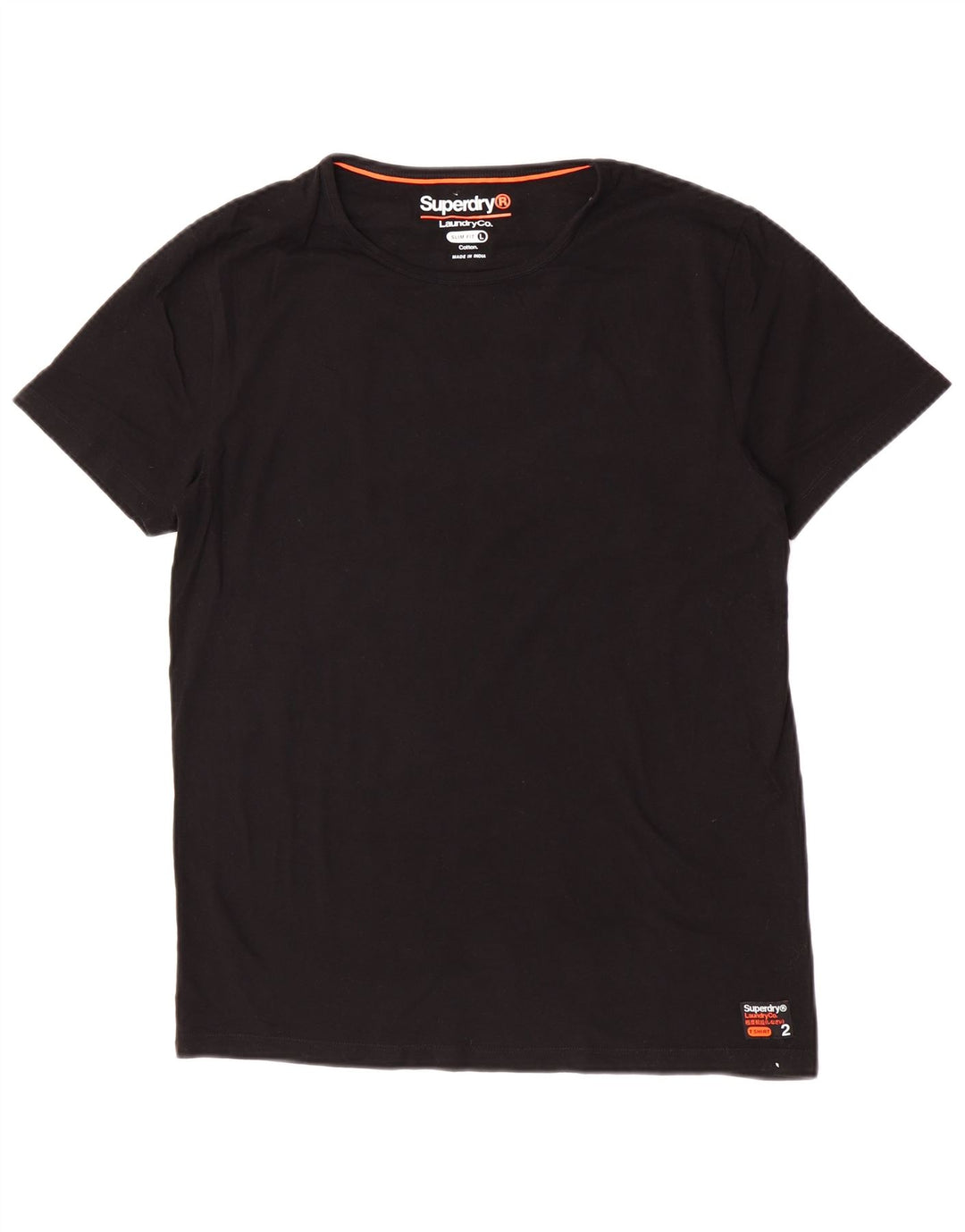 T-shirt da uomo slim fit Superdry Top grande in cotone nero