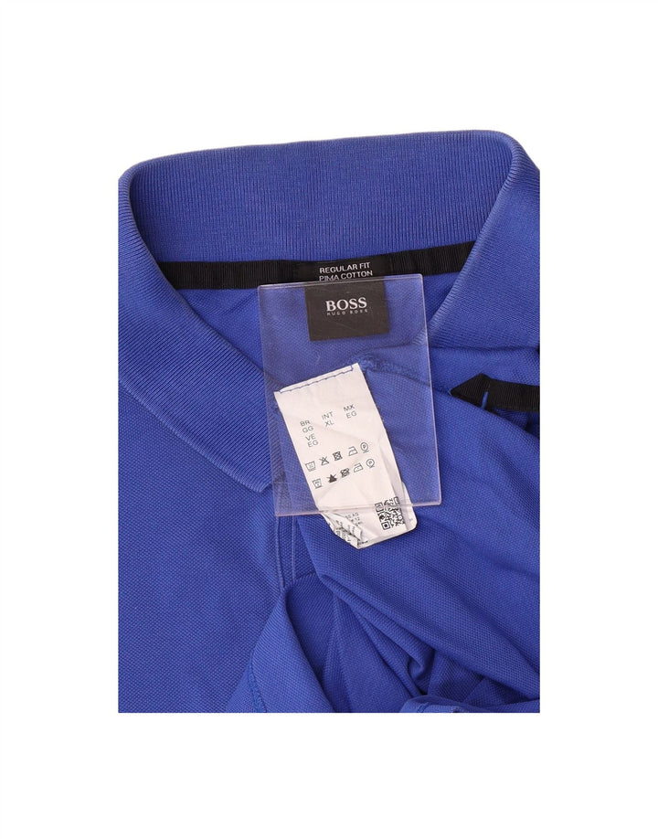 HUGO BOSS Mens Regular Fit Polo Shirt XL Blue Cotton