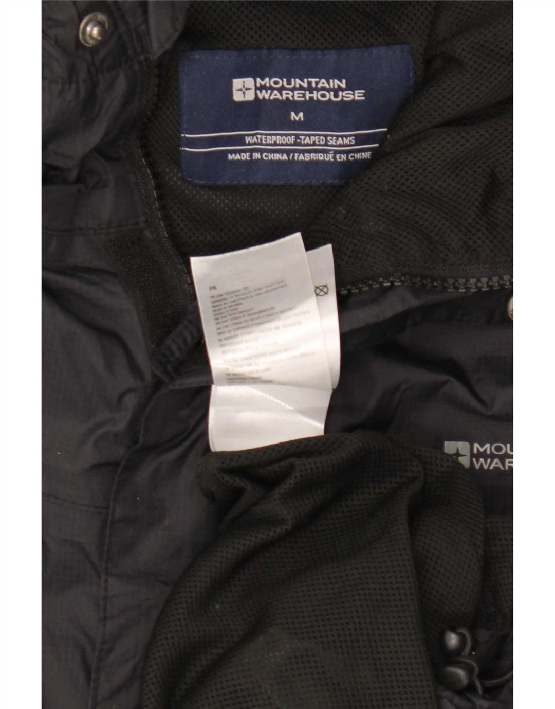 Giacca impermeabile con cappuccio da uomo Mountain Warehouse UK 38 Medium Black Nylon