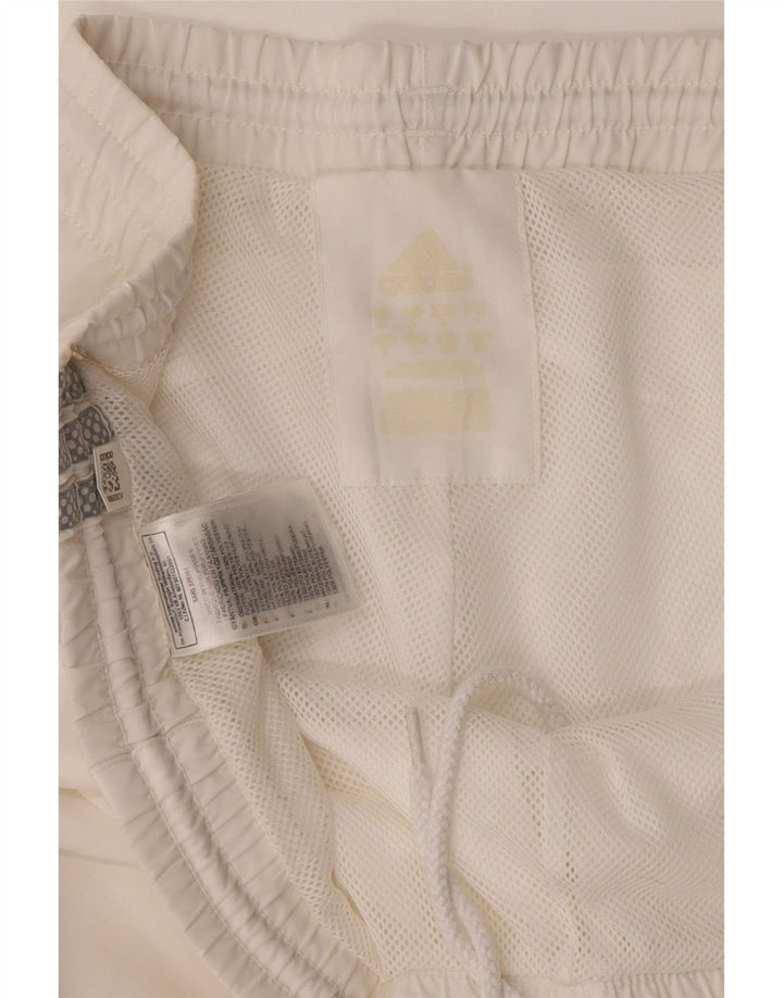 Pantaloncini sportivi Adidas Climalite da uomo grandi in poliestere bianco