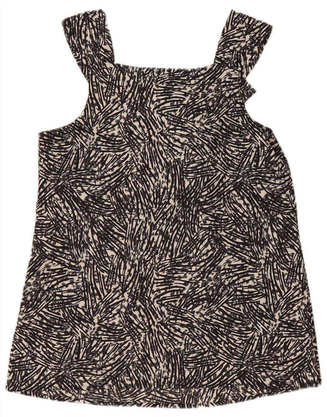 MOSSIMO Camicetta senza maniche da donna con motivo astratto UK 6 XS Nero