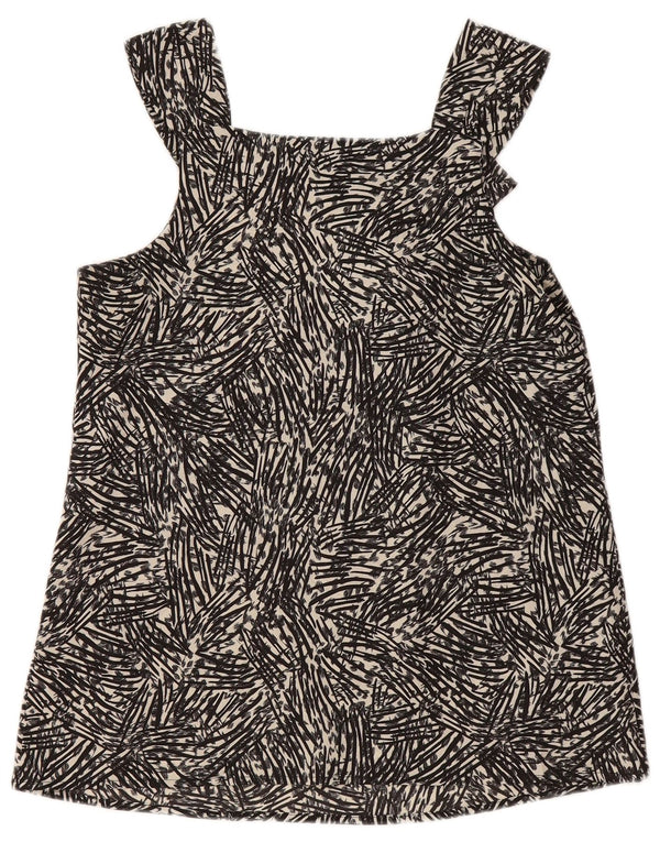 MOSSIMO Camicetta senza maniche da donna con motivo astratto UK 6 XS Nero