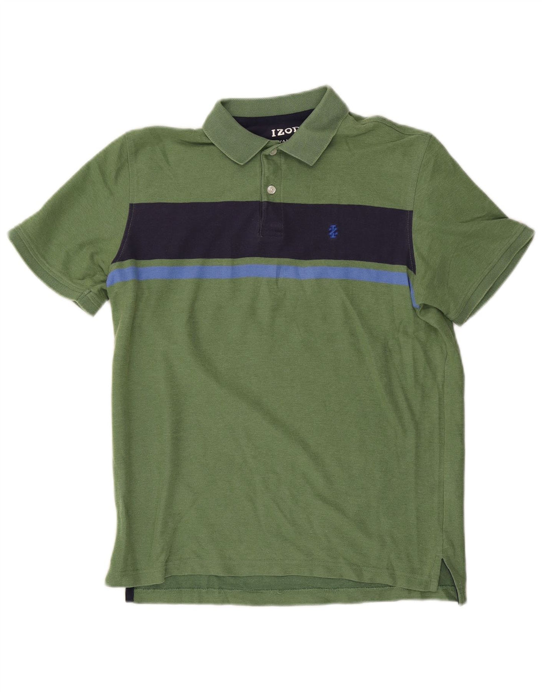 Polo da uomo IZOD in cotone color block verde medio