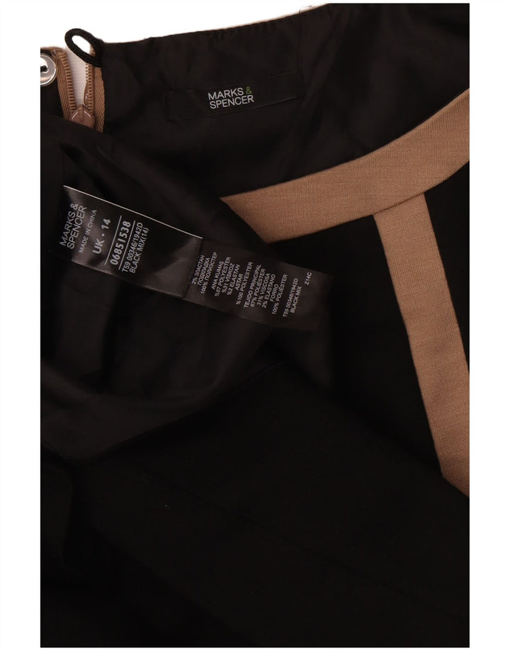 Abito tubino senza maniche Marks & Spencer da donna UK 14 medio nero a righe