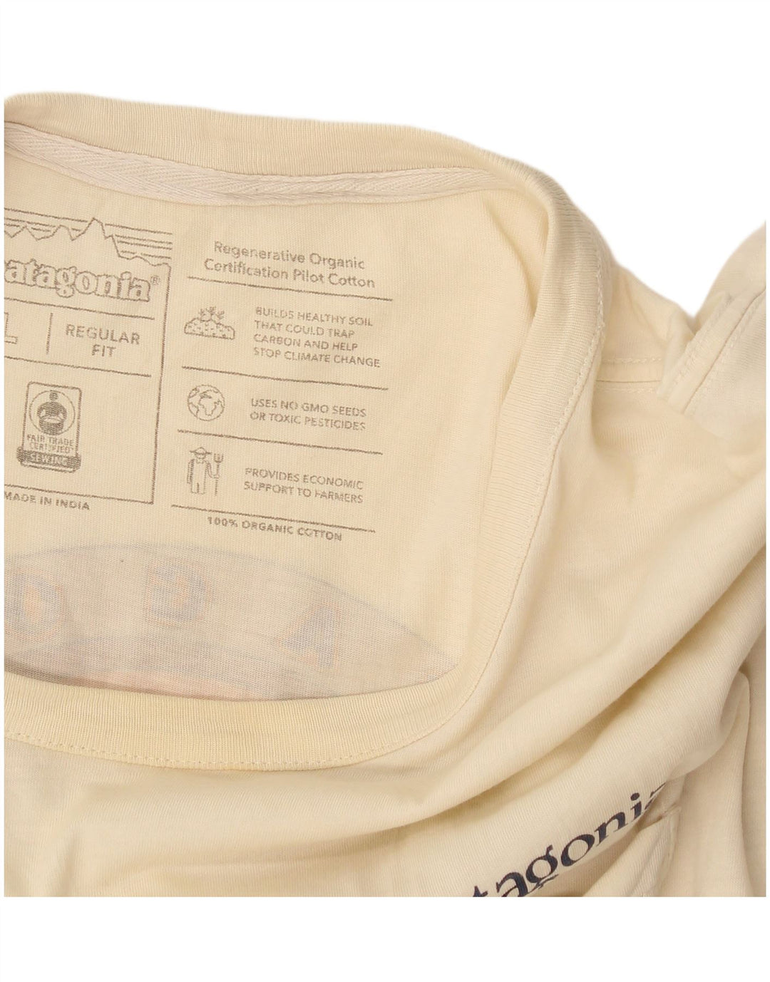 Patagonia T-shirt grafica da uomo con vestibilità regolare, taglia grande, beige