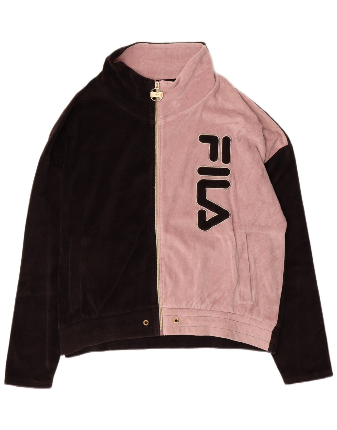 Giacca da ginnastica oversize con grafica da donna Fila UK 18 XL Nera