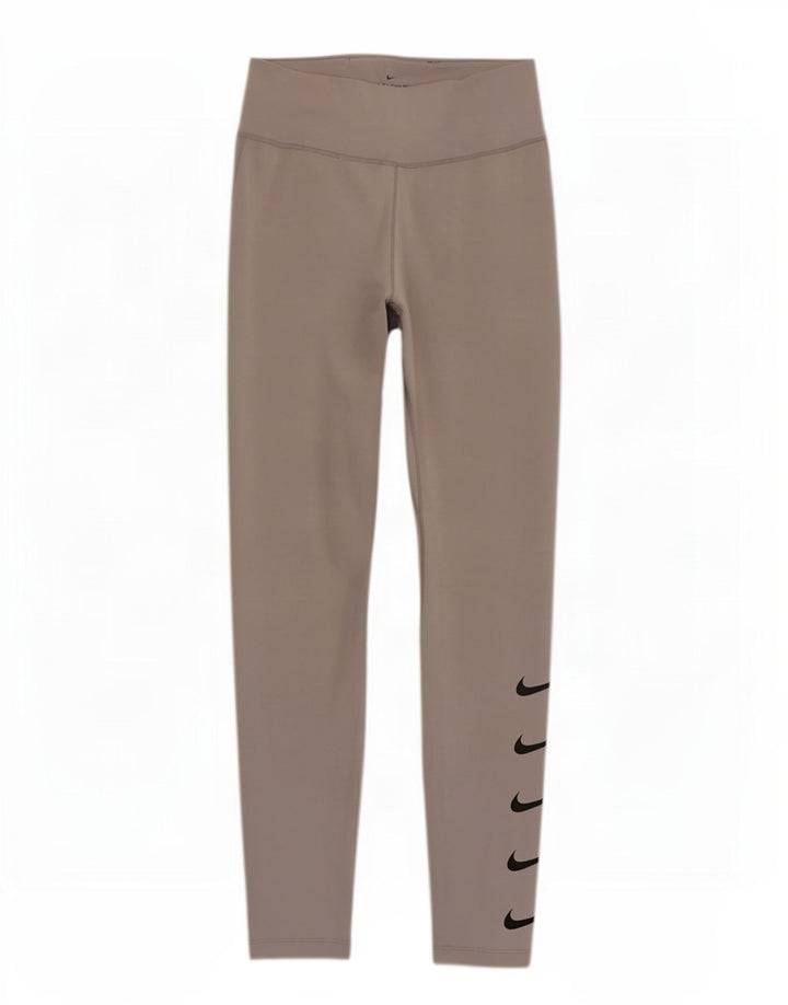 Leggings grafici Nike Dri Fit da donna UK 12 Poliestere grigio medio