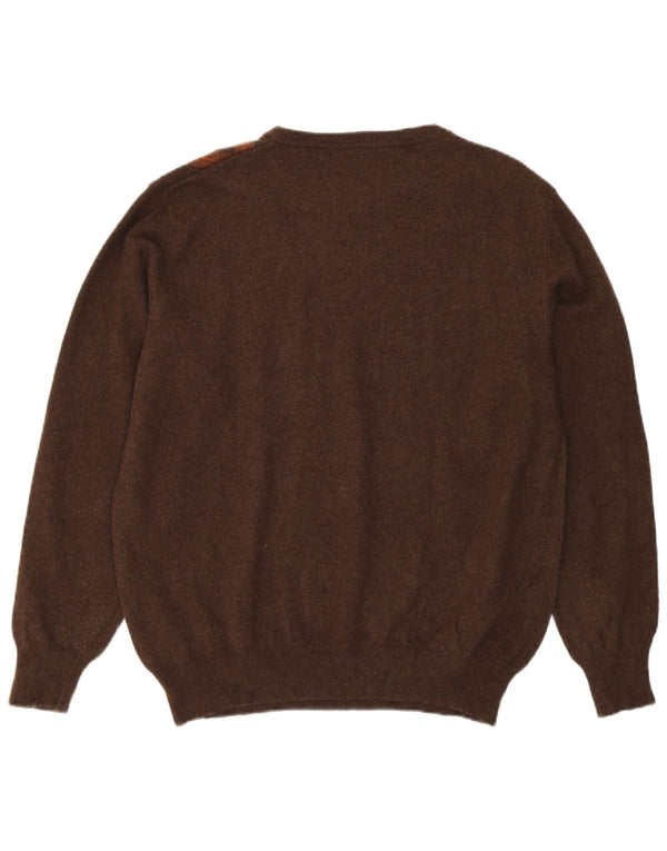 Pierre Cardin Maglione da uomo con scollo a barca IT 56 2XL Marrone Argyle/Diamante