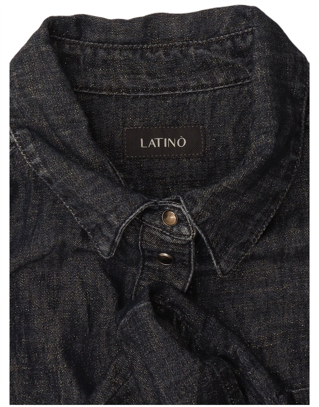 Camicia da donna vintage UK 12 blu navy medio