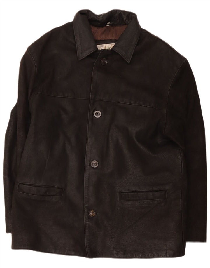Giacca in pelle vintage da uomo UK 40 grande marrone