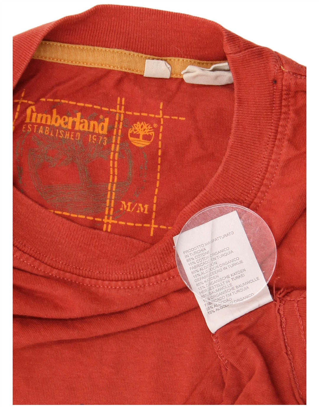 Timberland Top grafico da uomo a maniche lunghe in cotone rosso medio
