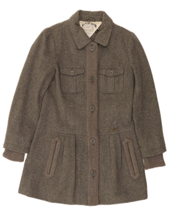 Cappotto da donna Tommy Hilfiger UK 10 piccolo grigio lana