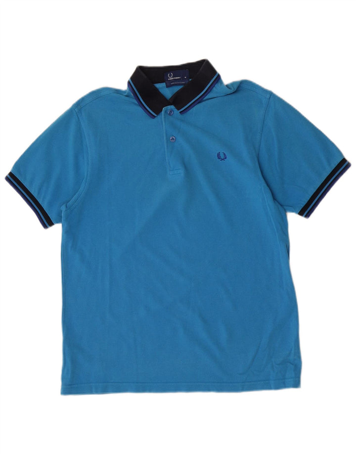 Polo da uomo Fred Perry in cotone blu medio