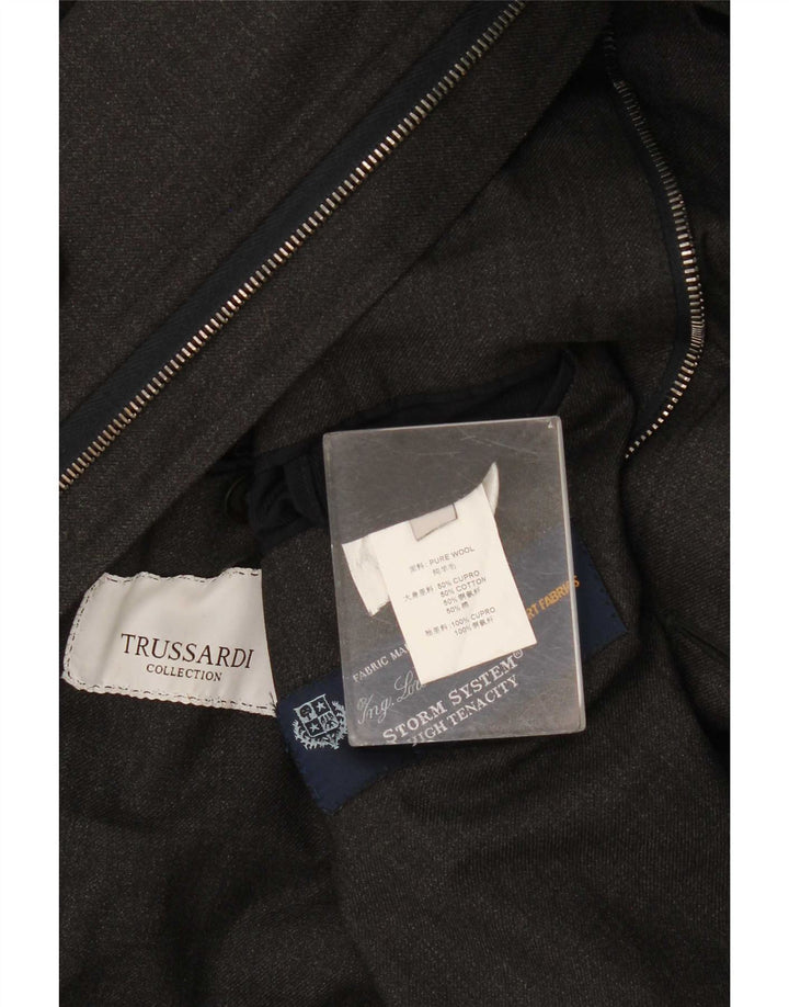 Cappotto Trussardi Uomo UK 40 Large Grigio Lana