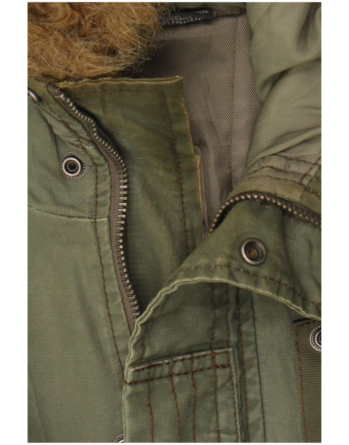 Giubbotto bomber con cappuccio da uomo G-Star UK 40 grande cotone kaki