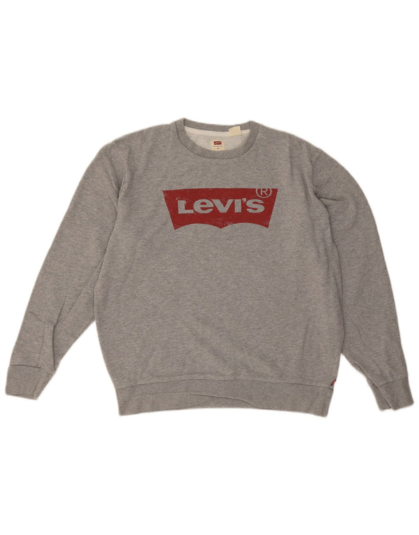 Felpa grafica da uomo Levi's, maglione grigio medio chiazzato