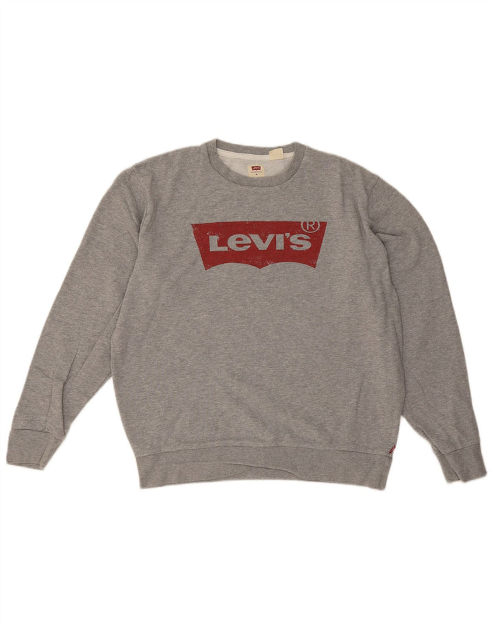 Felpa grafica da uomo Levi's, maglione grigio medio chiazzato