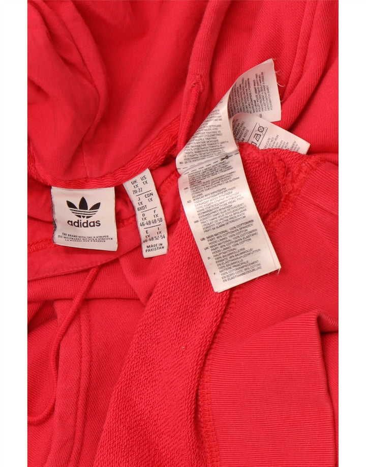 Maglione con cappuccio grafico oversize da donna ADIDAS UK 20/22 XL Cotone rosso