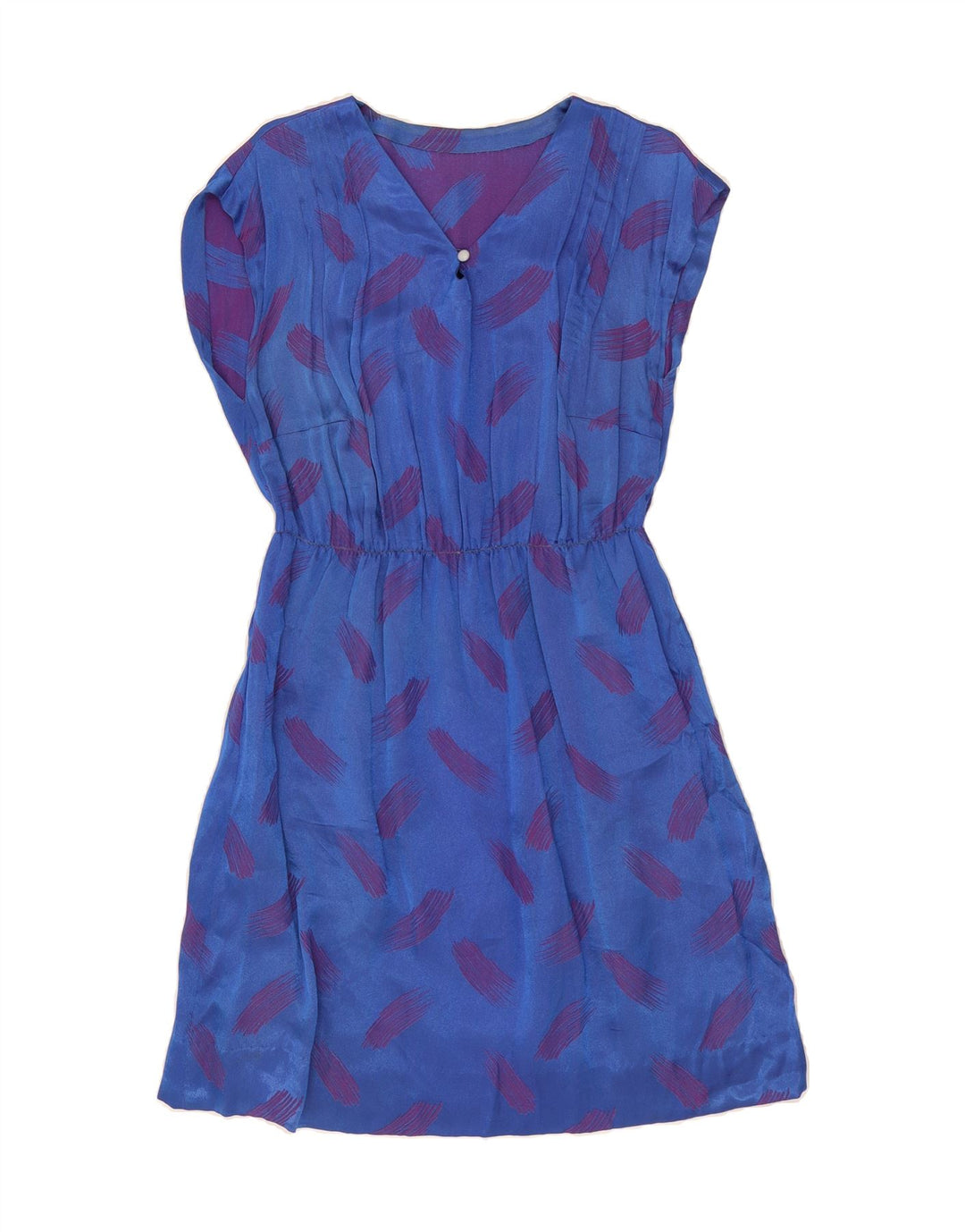 VINTAGE Womens Abstract Pattern Sleeveless A-Line Dress UK 10 Small Blue Vintage Vintage and Second-Hand Vintage from Messina Hembry 