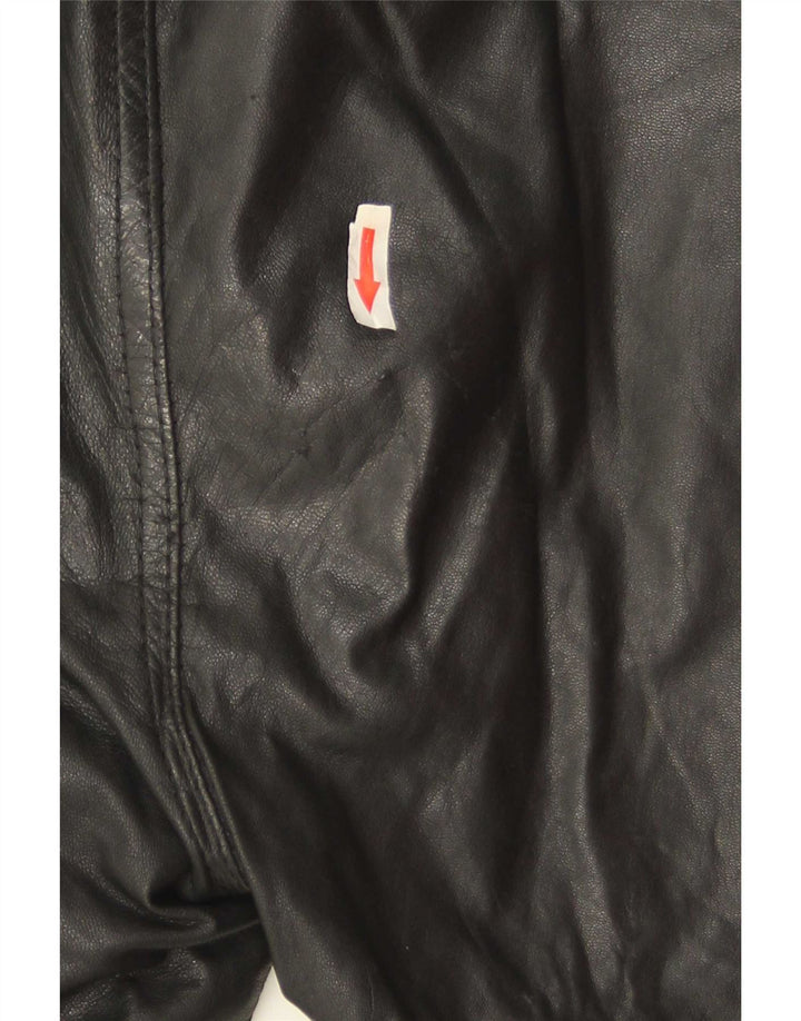 Pantaloni slim in pelle da donna Golden Leaf W26 L28 neri