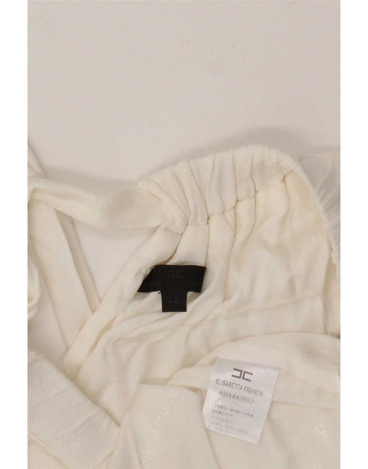 Abito Donna Elisabetta Franchi con Spalle Scoperte IT 44 Viscosa Media Bianca