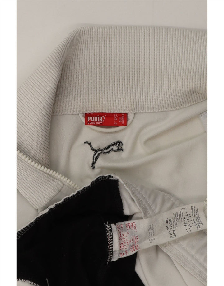 Giacca da tuta da uomo Puma in poliestere color block bianco medio