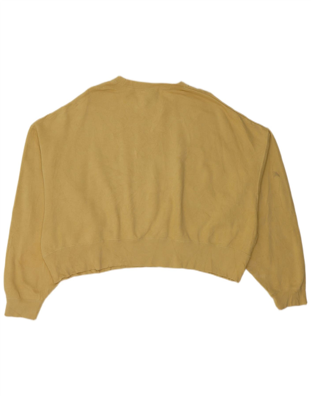 NIKE Felpa corta oversize da donna, maglione UK 14, cotone kaki medio