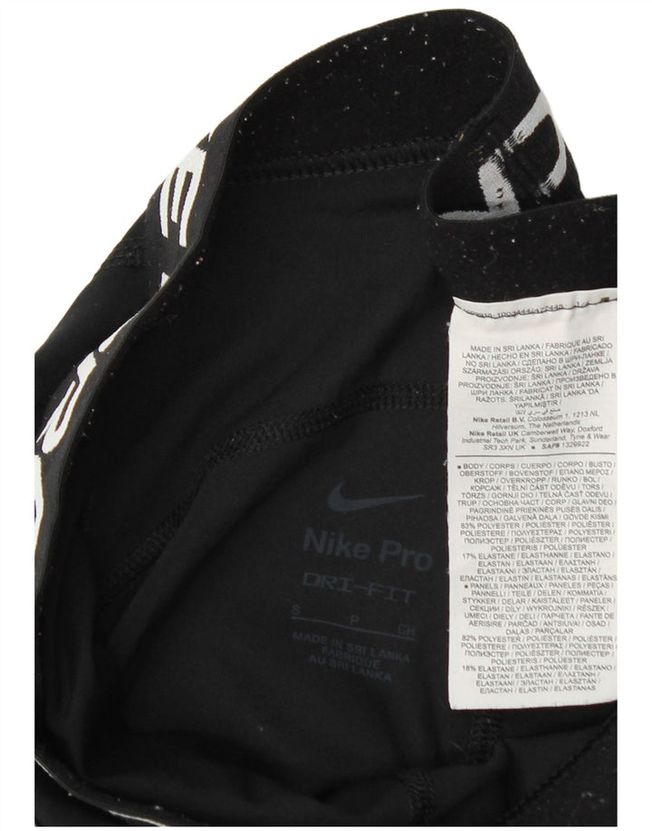 Leggings grafici Nike Dri Fit da donna UK 10 piccoli poliestere nero
