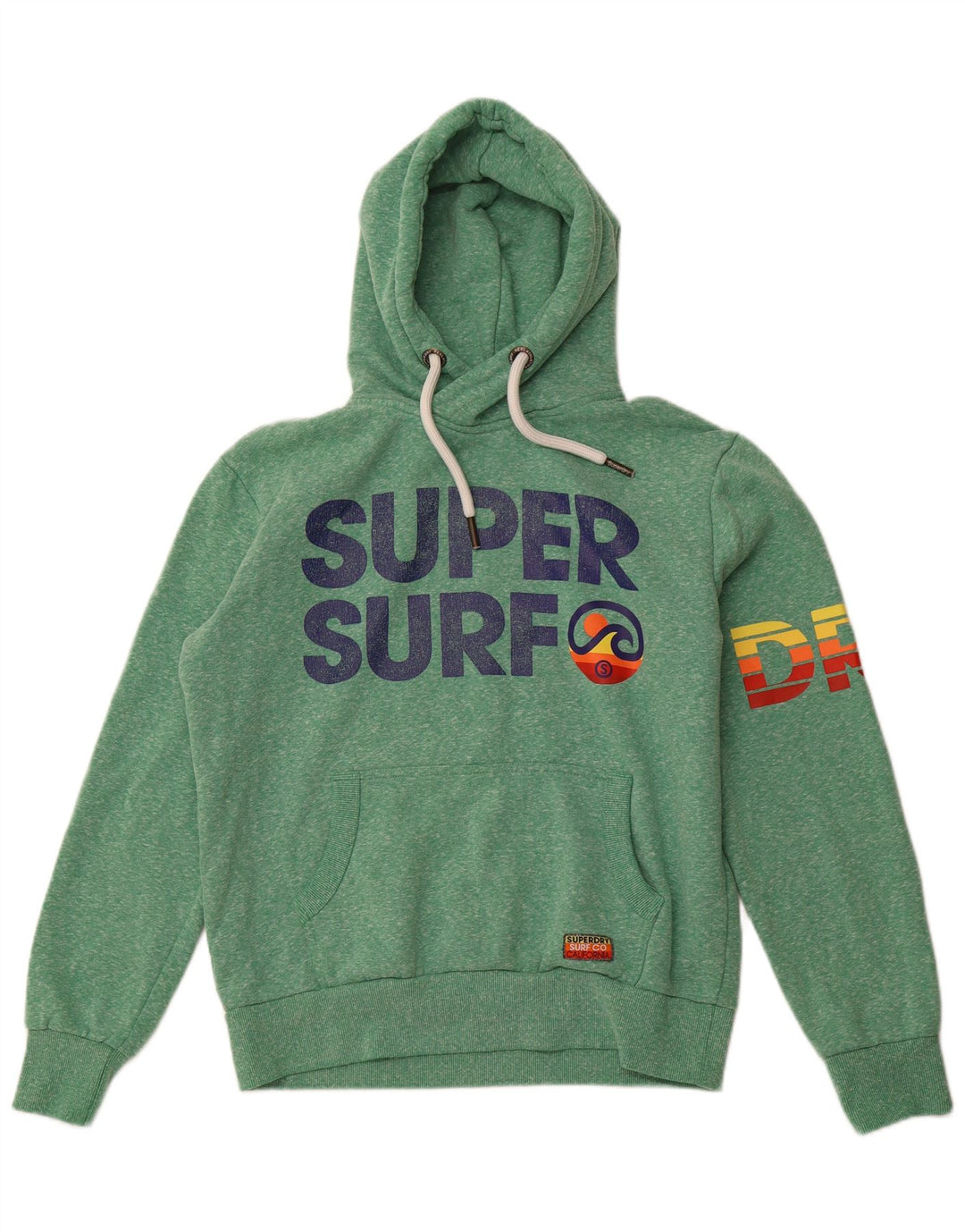 Felpa con cappuccio grafica da uomo SUPERDRY XL poliestere chiazzato verde