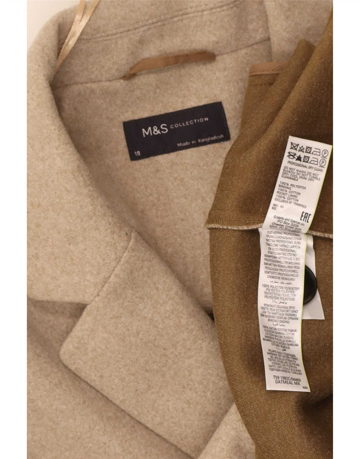 Cappotto da donna Marks & Spencer UK 18 XL Cotone beige