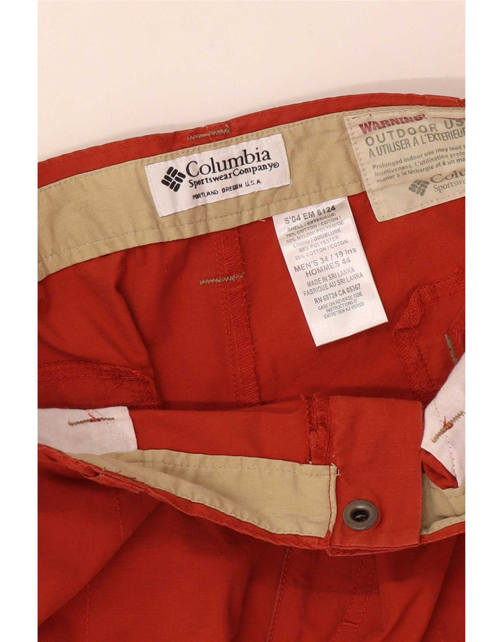 Pantaloncini cargo da uomo Columbia W34 Large in cotone arancione