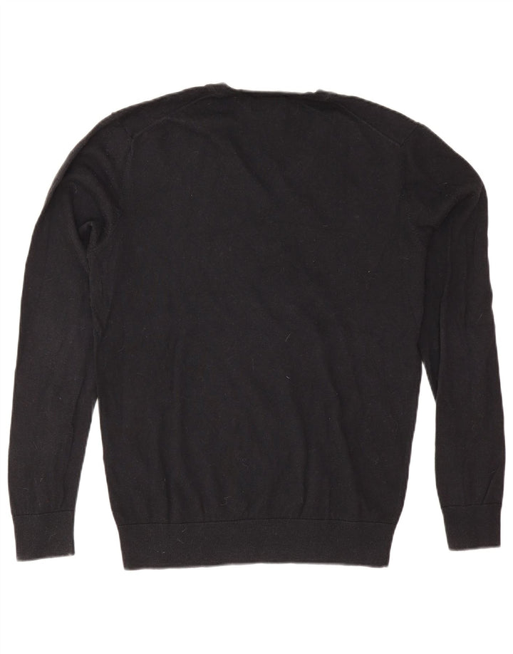 Maglione Zara da uomo con scollo a V grande in cotone nero