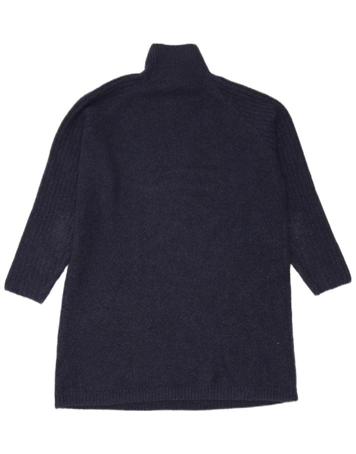 Maglione Zara da donna con collo alto e collo alto, UK 12, blu navy medio