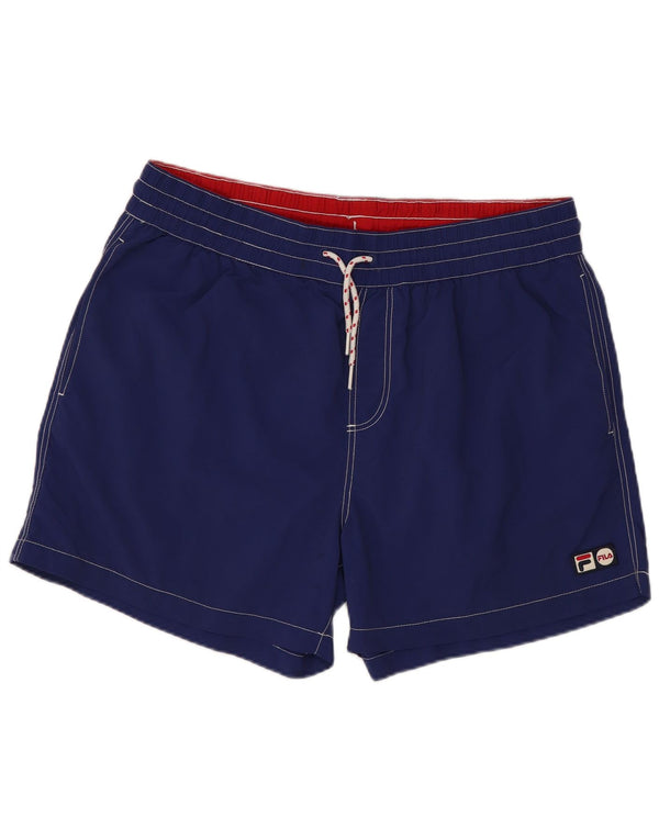 Pantaloncini da bagno da uomo FILA grandi in nylon blu navy