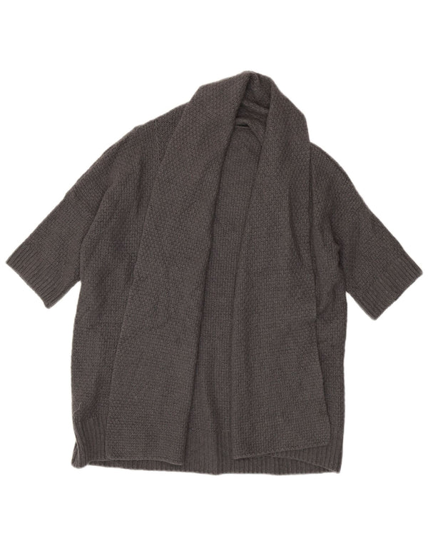 Massimo Dutti Maglione cardigan a maniche corte da donna UK 18 XL Lana grigia