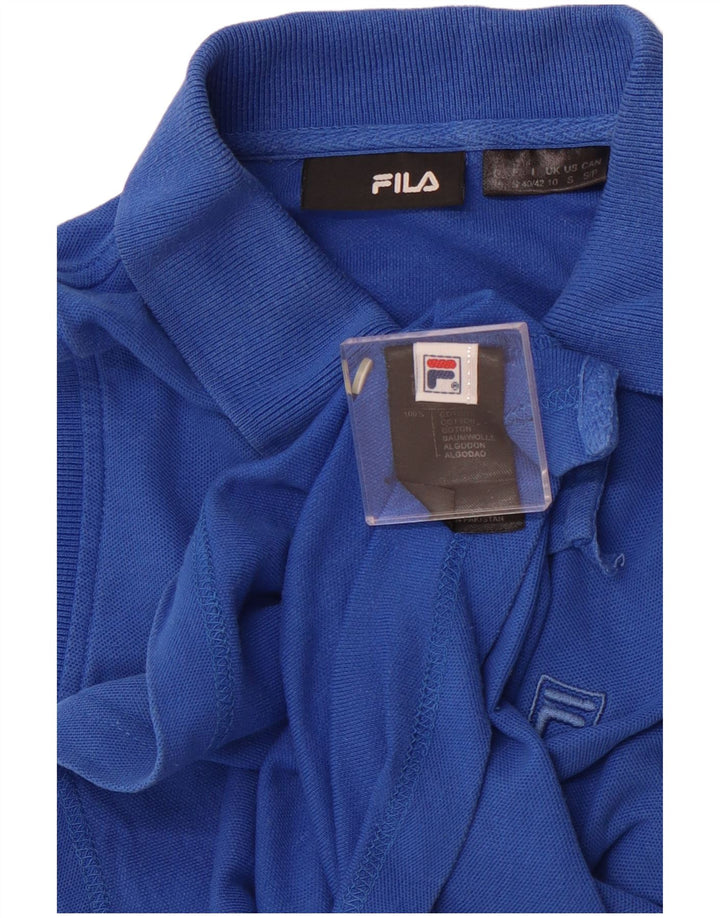 Polo senza maniche da donna FILA UK 10 piccola in cotone blu