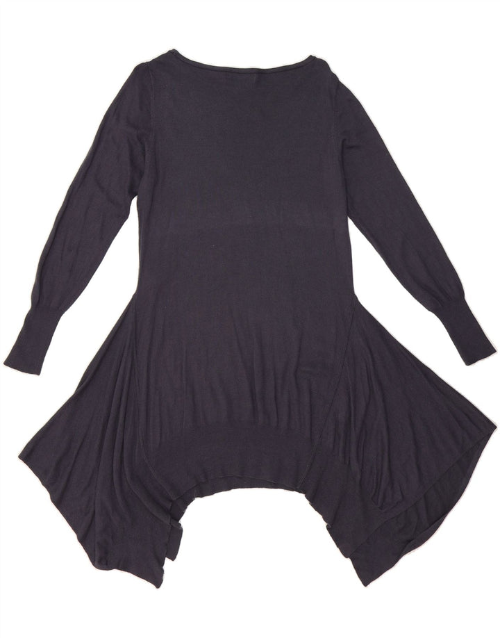 MARKS & SPENCER Womens Long Sleeve Jumper Dress UK 14 Medium Navy Blue Vintage Marks & Spencer and Second-Hand Marks & Spencer from Messina Hembry 