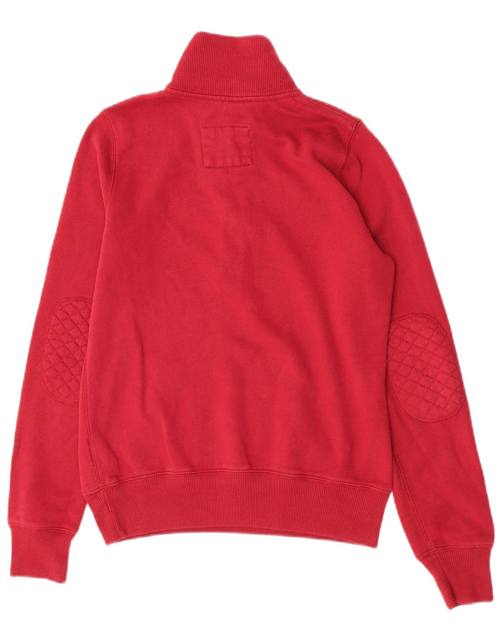 Felpa da donna con collo con zip Abercrombie & Fitch, taglia UK 12, colore rosso medio