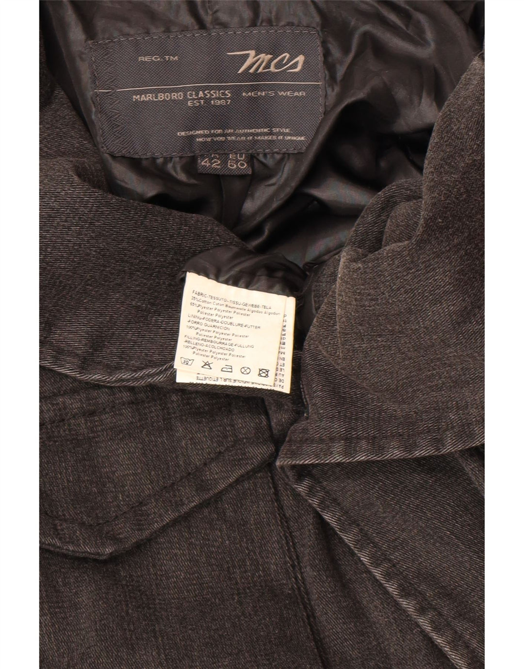 Giacca utilitaria da uomo Marlboro Classics EU 50 grande cotone nero