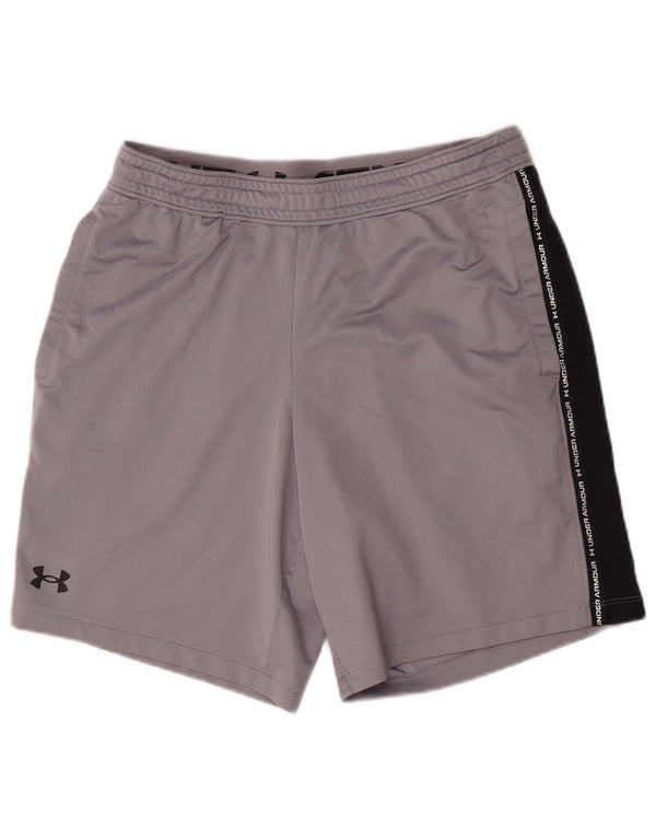 Pantaloncini sportivi con grafica da uomo Under Armour, grandi, in poliestere color block grigio