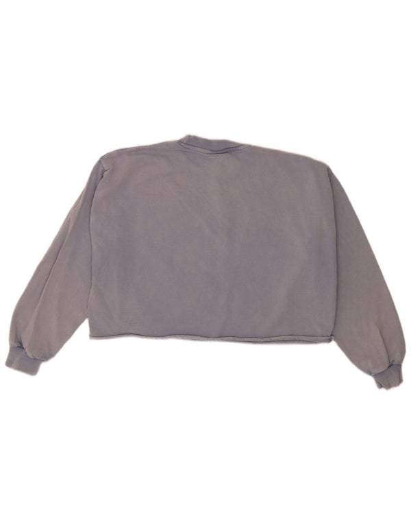 Ellesse, felpa oversize corta da donna, maglione, UK 8, piccolo, cotone blu