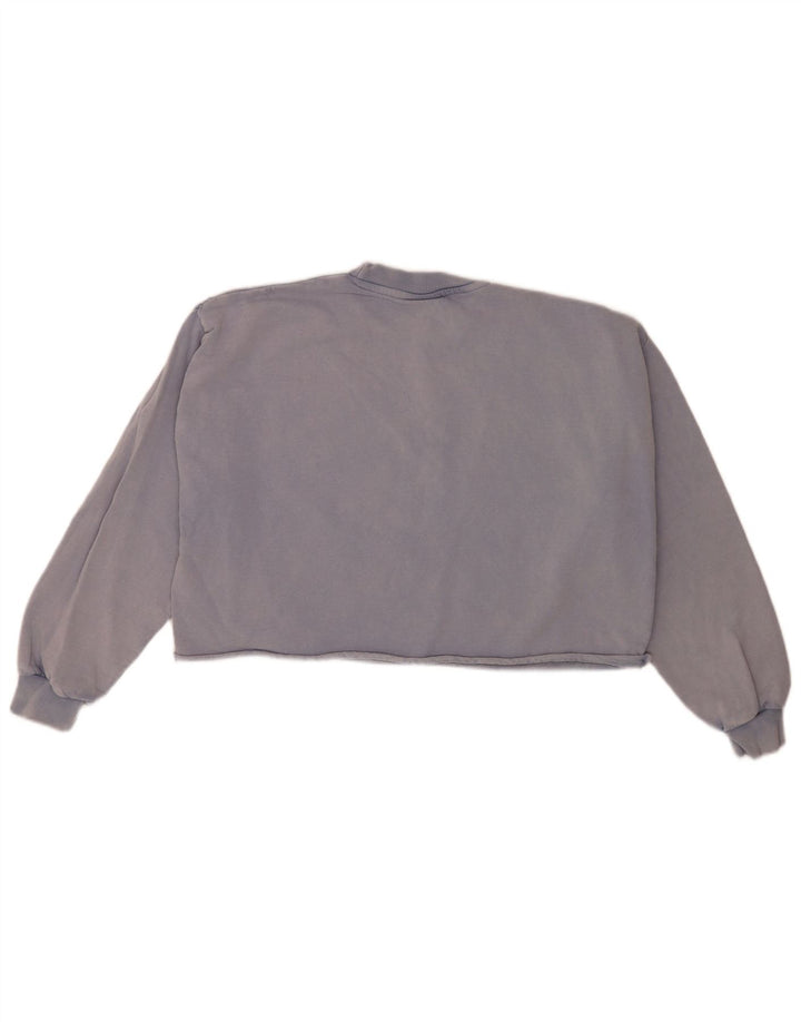 Ellesse, felpa oversize corta da donna, maglione, UK 8, piccolo, cotone blu