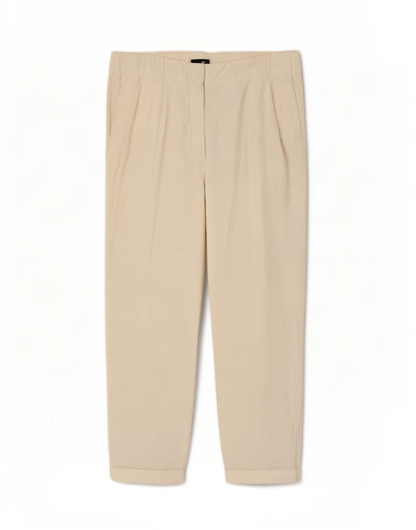 Marks & Spencer Womens Tapered Cropped Trousers UK 14 Large W34 L25 White