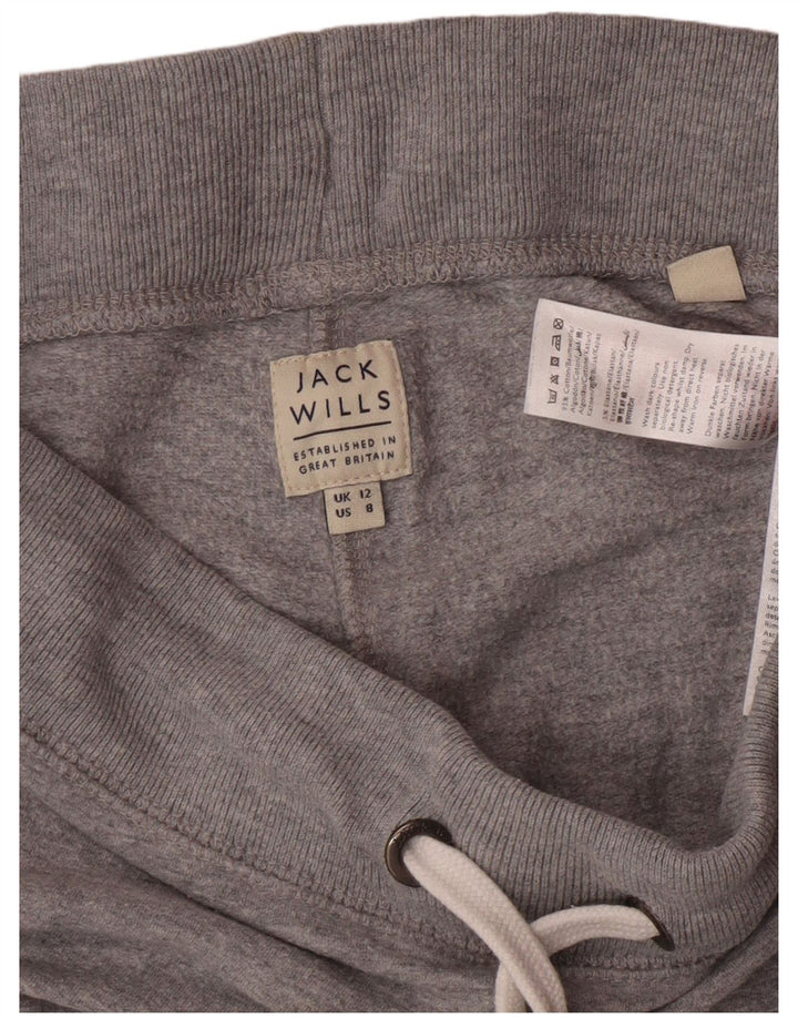JACK WILLS Pantaloni da tuta con grafica da donna Joggers UK 12 Grigio medio