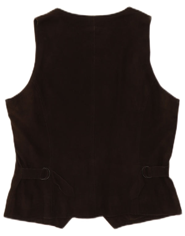 Gilet in pelle scamosciata da donna Marc O'Polo EU 38 in pelle marrone medio