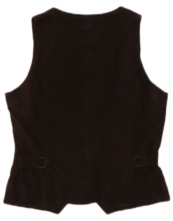 Gilet in pelle scamosciata da donna Marc O'Polo EU 38 in pelle marrone medio